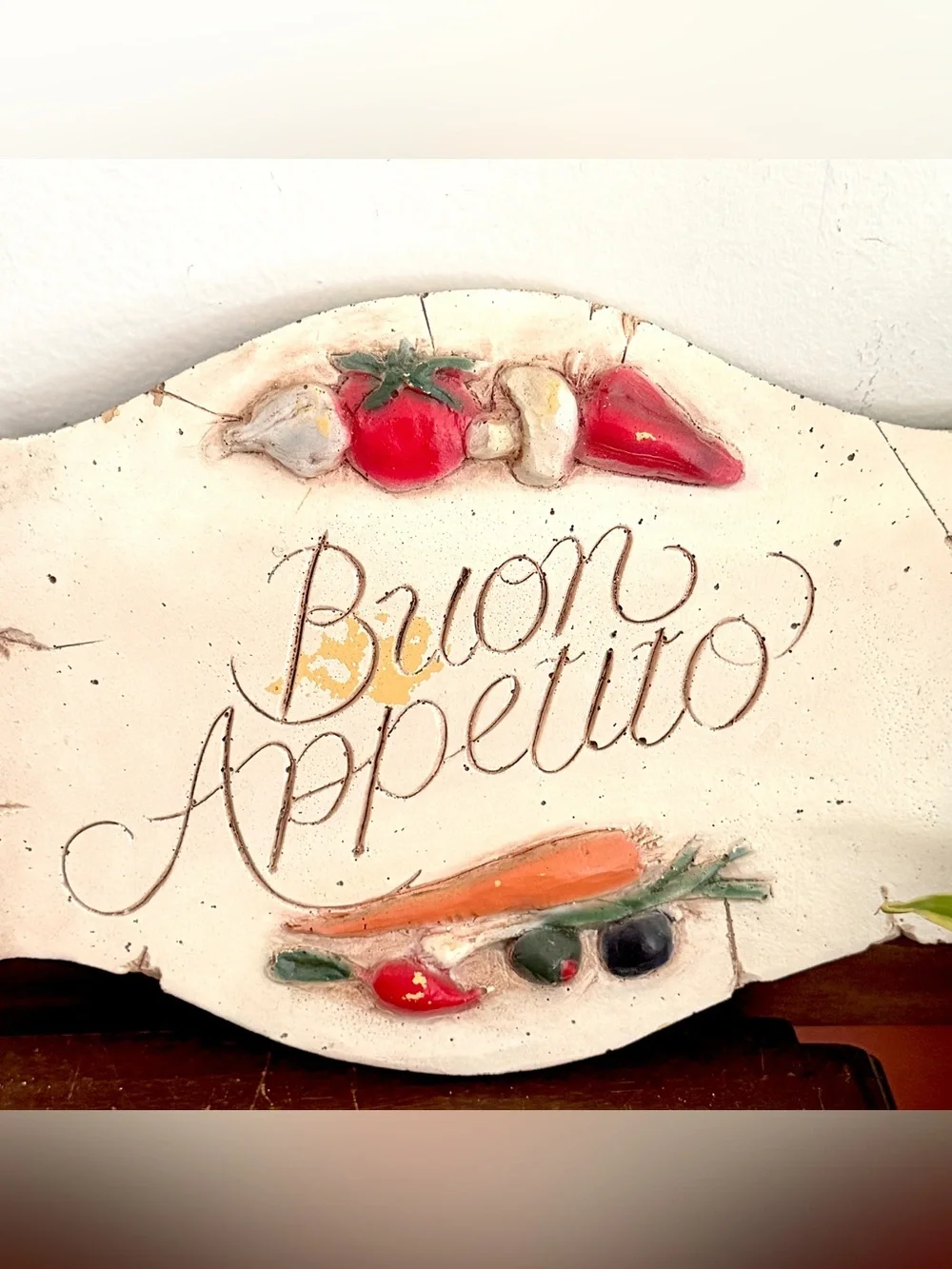 90s Kitchen Wall Decor Signs Plaques Dining Room Vegetables Italy Mediterranean